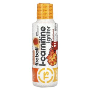 Top Secret Nutrition Esporte Bola de Fogo com Paradoxina Acendedor de L-Carnitina Bola de Fogo Vermelha 459 ml (16 fl oz)