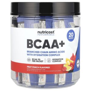 Nutricost Performance BCAA+ Ponche de Frutas 20 Embalagens 13 g (05 oz) Cada