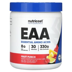 Nutricost, Desempenho, EAA, Aminoácidos Essenciais, Ponche de Frutas, 330 g (11,6 oz)
