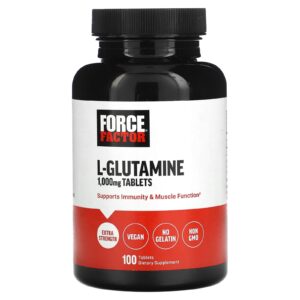 Force Factor Comprimidos de L-Glutamina 1.000 mg 100 Comprimidos