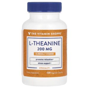 The Vitamin Shoppe L-Theanine 200 mg 120 Cápsulas Vegetais