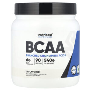 Nutricost Desempenho BCAA Sem sabor 540 g (12 lb)