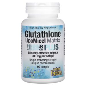 Natural Factors, Glutationa LipoMicel Matrix, 300 mg, 90 Softgels