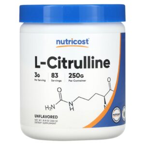 Nutricost, L-Citrulina, Sem Sabor, 250 g (8,8 oz)