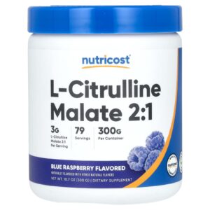 Nutricost, Malato de L-Citrulina 2:1, Framboesa Azul, 300 g (10,7 oz)
