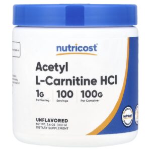 Nutricost Cloridrato de Acetil L-Carnitina Sem Sabor 100 g (36 oz)