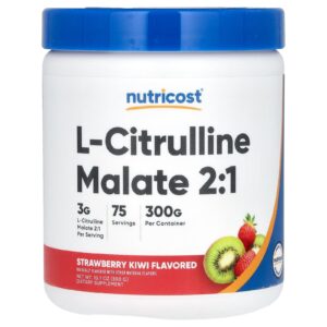 Nutricost Malato de L-Citrulina 2:1 Morango e Kiwi 300 g (107 oz)