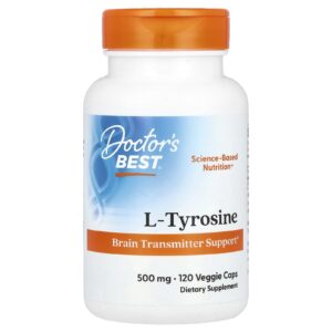 Doctor's Best, Best L-Tirosina, 500 mg, 120 Cápsulas Vegetais