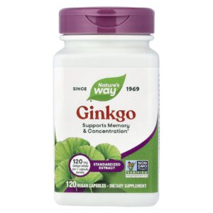 Natures Way Ginkgo Extrato Padronizado 120 Cápsulas Veganas