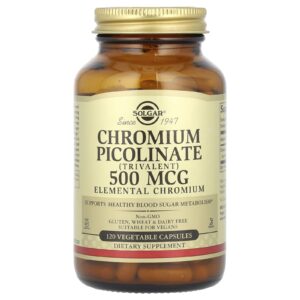Solgar Picolinato de Cromo 500 mcg 120 Cápsulas Vegetais