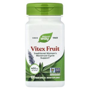Natures Way Vitex Fruit 400 mg 100 Cápsulas Veganas