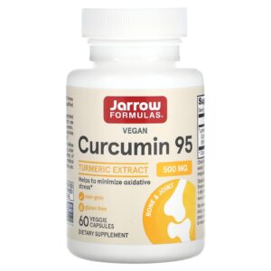 Jarrow Formulas Curcumina 95 Extrato de Cúrcuma 500 mg 60 Cápsulas Vegetais