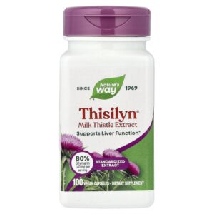 Natures Way Thisilyn® Extrato de Cardo-mariano 100 Cápsulas Veganas (175 mg por Cápsula)