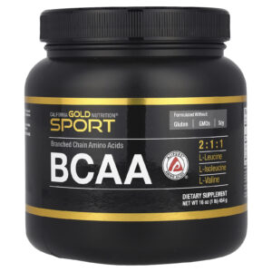 California Gold Nutrition, Sport, BCAA em Pó, AjiPure®, Aminoácidos de Cadeia Ramificada com L-Leucina, L-Isoleucina e L-Valina, 454 g (1 lb)