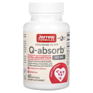 Jarrow Formulas Q-Absorb Ubiquinona CO-Q10 100 mg 60 Cápsulas Softgel