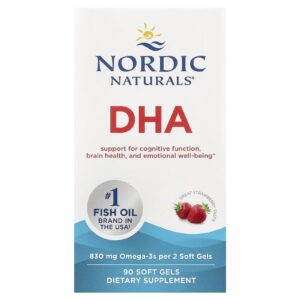 Nordic Naturals DHA Sabor de Morango 90 Cápsulas Softgel