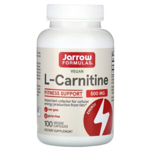 Jarrow Formulas L-Carnitina 500 mg 100 Cápsulas Vegetais