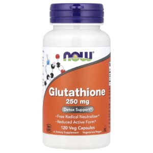NOW Foods, Glutationa, 250 mg, 120 Cápsulas Vegetais