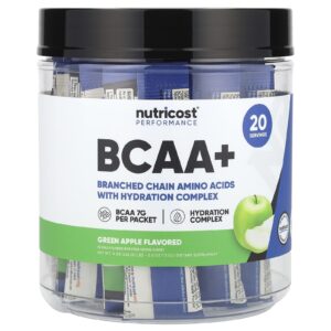 Nutricost Performance BCAA+ Maçã Verde 20 Embalagens 13 g (05 oz) Cada