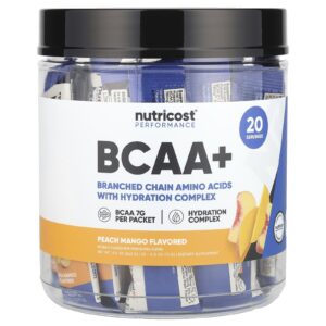 Nutricost Performance BCAA+ Pêssego e Manga 20 Embalagens 13 g (05 oz) Cada