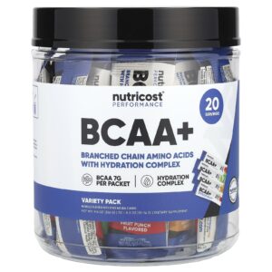 Nutricost Performance BCAA + Embalagem Variada 20 Embalagens 13 a 14 g (05 oz) Cada