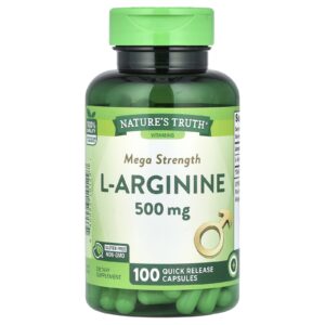 Natures Truth L-Arginina 500 mg 100 Cápsulas de Liberação Rápida