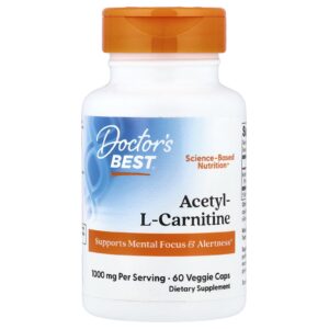Doctors Best Acetilcarnitina 60 Cápsulas Vegetais (500 mg por cápsula)