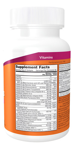 Suplementos Now Foods Now Foods, Multigéis Líquidos, 60