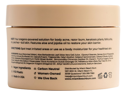 Creme Hidratante Corporal Miami Beach Bum Para Pele