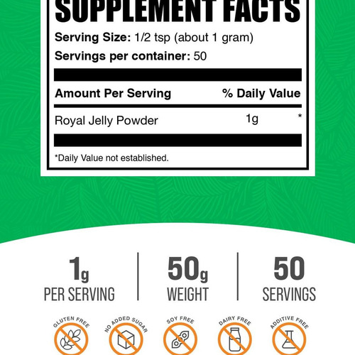Pó De Geleia Real Bulksupplements - Suplemento Para Imunidad - Imagem 3