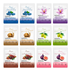 Máscaras Faciais Em Folha Viabeauty Collagen Com Ácido Hialu