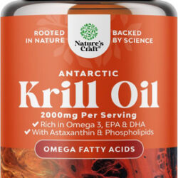 Antarctic Krill Oil 2000mg Softgels Per Serving - Omega 3...