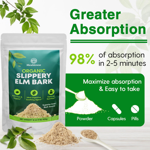Suplemento Meablewse Slippery Elm Powder 500g (349 Porções) - Imagem 7