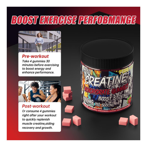 Gomas Amzxo: Monohidrato De Creatina 6g Para Homens - Imagem 10