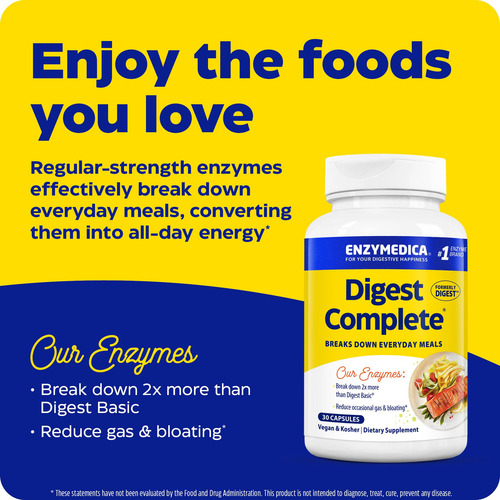 Suplemento Enzymedica Digest Complete Digestive 30 Cápsulas - Imagem 3