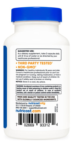 Suplemento Multivitamínico Nutricost Com Probióticos 120 Cáp - Imagem 3