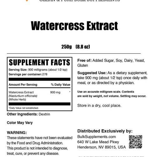 Extrato De Agrião Em Pó Bulksupplements 900mg 100g - Imagem 4