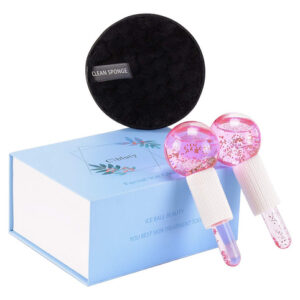 Facial Ice Beauty Ball Cibluty Facial Roller 2 Peças Rosa