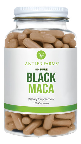 Antler Farms Maca Preta Pura 1500mg, 130 Cápsulas
