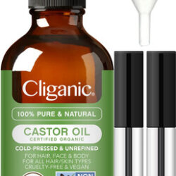 Óleo De Rícino Cliganic 100% Orgânico Com Kit De Cílios 60ml