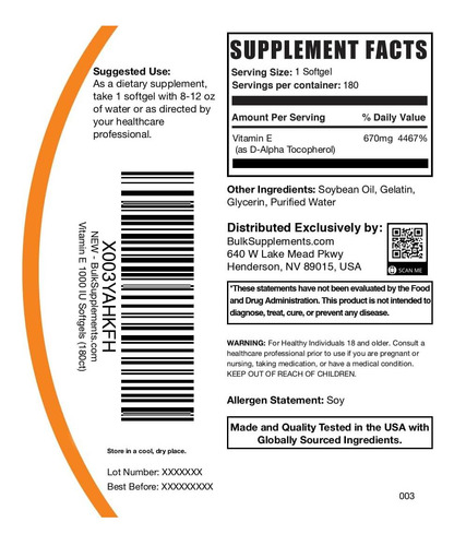 Vitamina E 1000 Iu Softgels Suplemento De Vitamina E, Sem 1 - Imagem 6