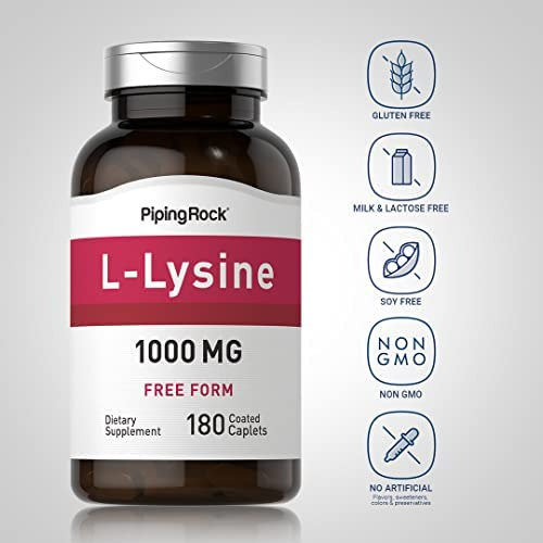 Piping Rock L-lisina 1000 Mg 180 Comprimidos Forma Livre - Imagem 10