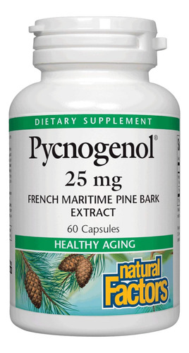Fatores Naturais Pycnogenol 25 Mg, Suporte Antioxidante Para