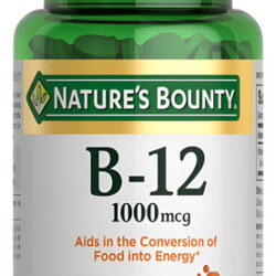 Vitamina B12 1000mcg com 100 comprimidos de sabor sem sabor Natures Bounty
