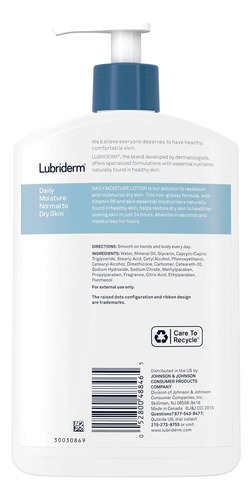 Loção Lubriderm Daily Moisture Hydrating 480 Ml (pacote De 3 - Imagem 4