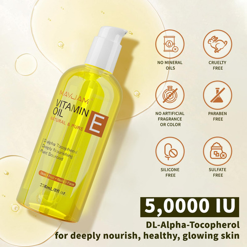 Óleo De Vitamina E Mayjam 50.000 Ui Orgânico Para Pele 240 M - Imagem 2
