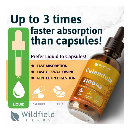 Extrato De Calêndula Wildfield Herbs 2 Oz, Suplemento - Imagem 2