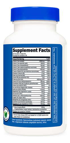 Suplemento Multivitamínico Nutricost Com Probióticos 120 Cáp - Imagem 4