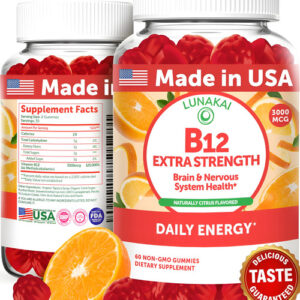 Lunakai Vegan B12 Gummies 3000mcg - Energia E Makeup Cosmeti