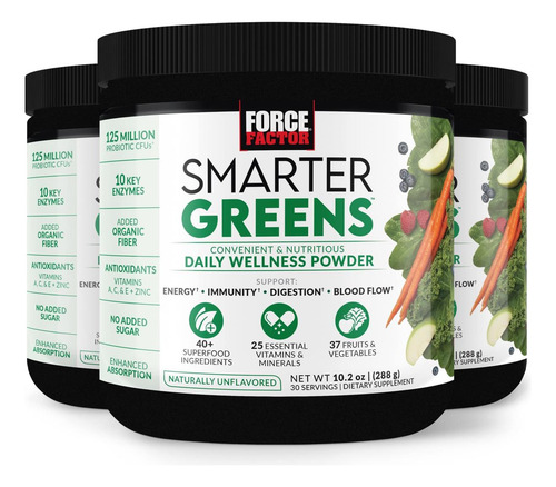 Fator De Força Smarter Greens Daily Wellness Powder 3-pack P
